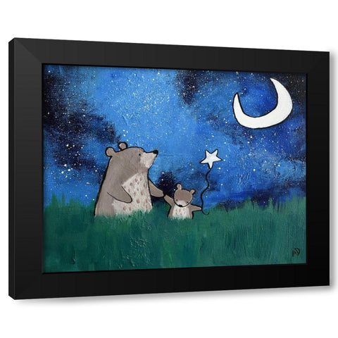 Two Bears Black Modern Wood Framed Art Print with Double Matting by Doss, Andrea