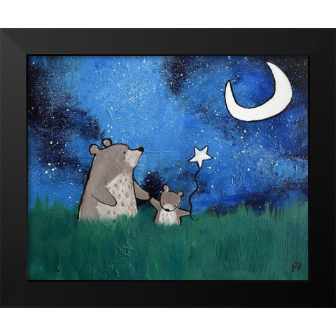 Two Bears Black Modern Wood Framed Art Print by Doss, Andrea