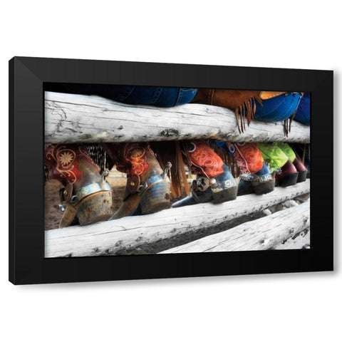 Boots and Spurs Black Modern Wood Framed Art Print by Dearing, Lisa
