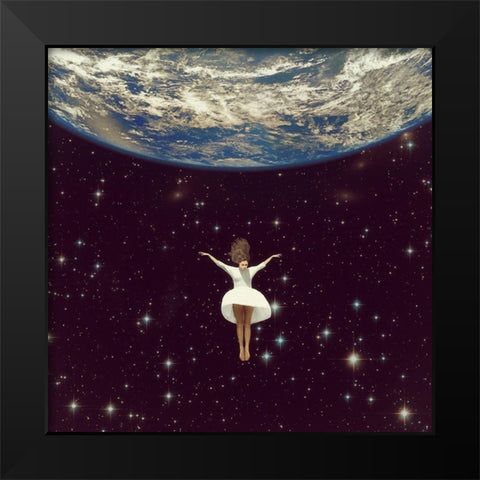 Let It All Go Black Modern Wood Framed Art Print by Flores, Paula Belle