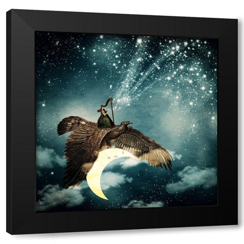 The Night Goddess Black Modern Wood Framed Art Print by Flores, Paula Belle