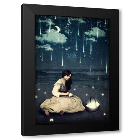 A Basket of Wishes Black Modern Wood Framed Art Print with Double Matting by Flores, Paula Belle