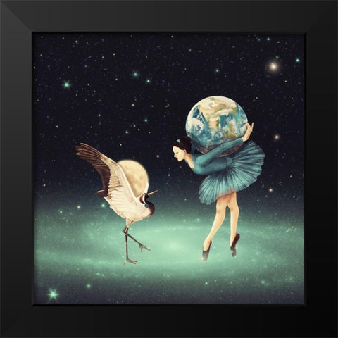 Life is Just a Dance Black Modern Wood Framed Art Print by Flores, Paula Belle