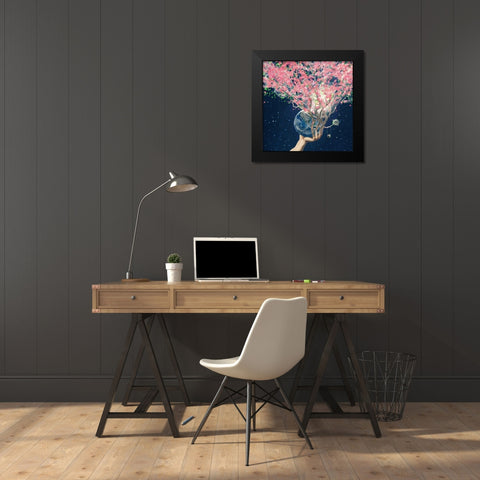 Love Makes The Faith Bloom Black Modern Wood Framed Art Print by Flores, Paula Belle