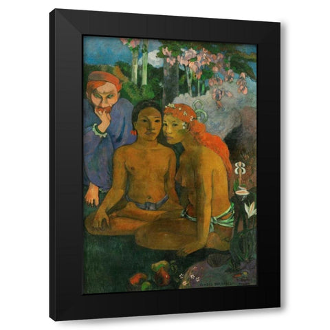 Contes barbares Black Modern Wood Framed Art Print by Gauguin, Paul
