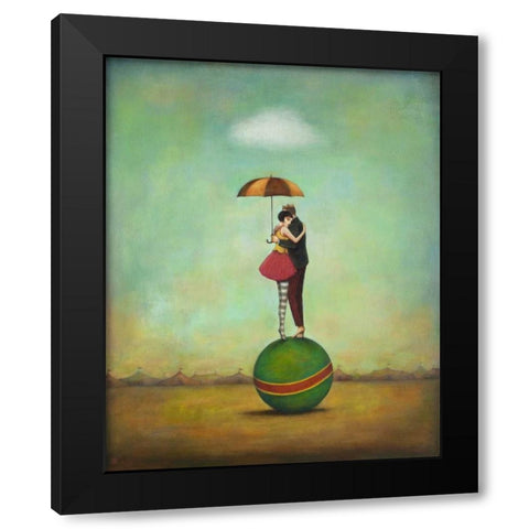 Circus Romance Black Modern Wood Framed Art Print with Double Matting by Huynh, Duy