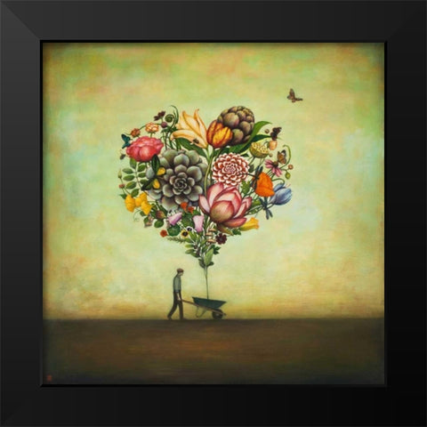 Big Heart Botany Black Modern Wood Framed Art Print by Huynh, Duy
