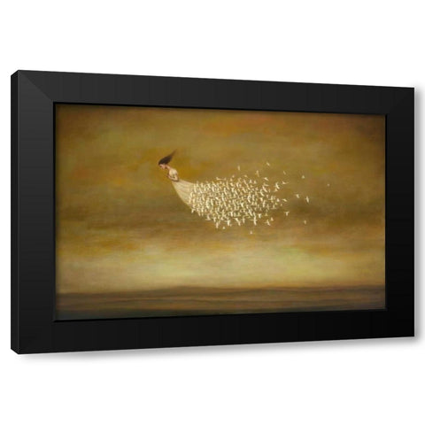 Freeform Black Modern Wood Framed Art Print by Huynh, Duy