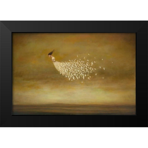 Freeform Black Modern Wood Framed Art Print by Huynh, Duy