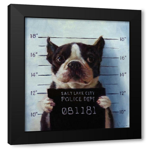 Mug Shot Black Modern Wood Framed Art Print by Heffernan, Lucia