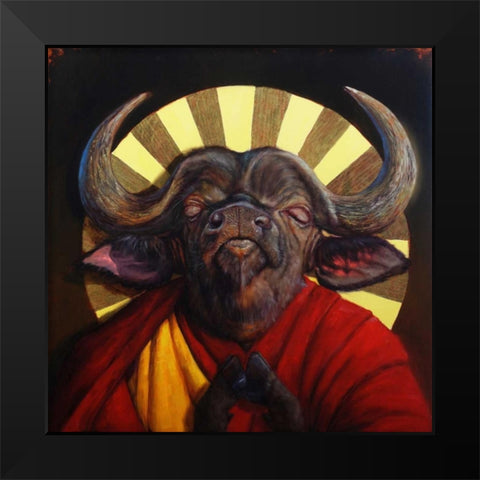 Holy Cow II Black Modern Wood Framed Art Print by Heffernan, Lucia