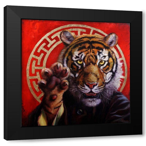 Legend of Tiger Claw Black Modern Wood Framed Art Print with Double Matting by Heffernan, Lucia