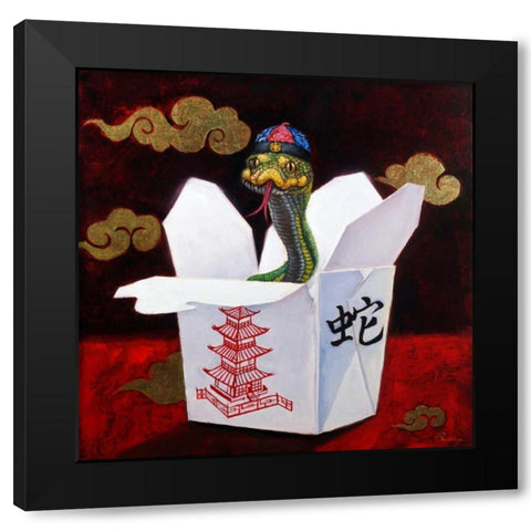 Takeout with a Twist Black Modern Wood Framed Art Print with Double Matting by Heffernan, Lucia