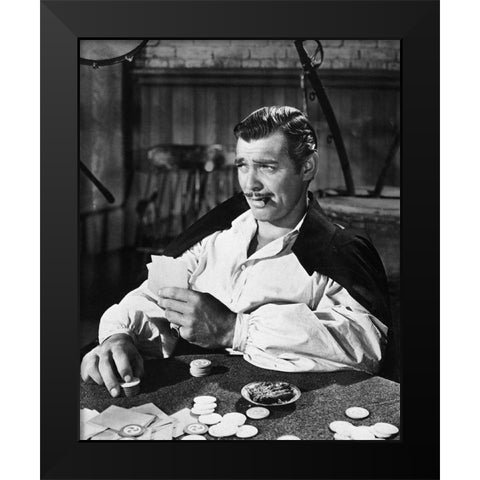Clark Gable 1939 Gone with the Wind Black Modern Wood Framed Art Print by Unknown