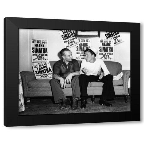Frank Sinatra Aug. 14, 1943 At the Hollywood Bowl Black Modern Wood Framed Art Print by Unknown