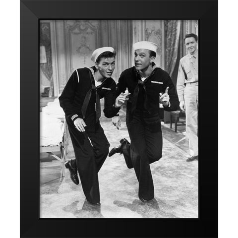 Anchors Aweigh 1945 with Frank Sinatra and Gene Kelly Black Modern Wood Framed Art Print by Unknown