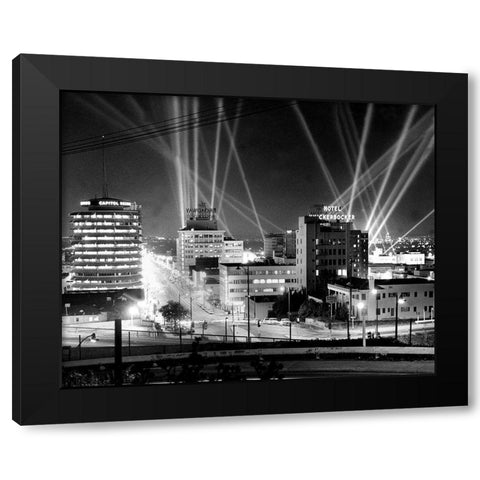 Hollywood Premiere of the Cinerama Dome 1963 Black Modern Wood Framed Art Print by Unknown