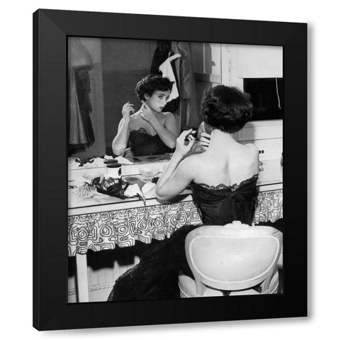 Elizabeth Taylor 1951 behind the Scenes A Place in the Sun Black Modern Wood Framed Art Print with Double Matting by Unknown