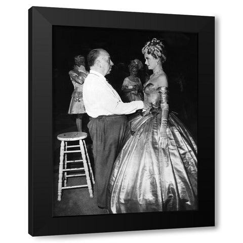 Alfred Hitchcock, Grace Kelly To Catch A Thief 1955 Black Modern Wood Framed Art Print with Double Matting by Unknown