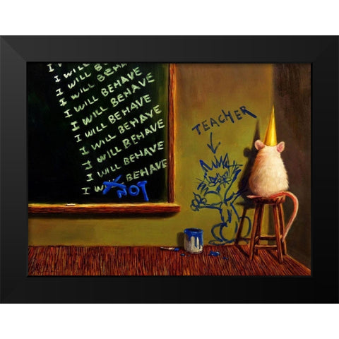 Actions Have Consequences Black Modern Wood Framed Art Print by Heffernan, Lucia