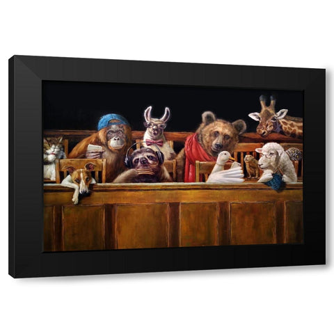 We The Jury Black Modern Wood Framed Art Print by Heffernan, Lucia