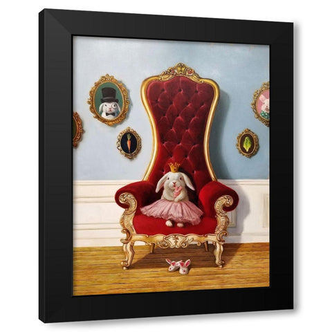 Little Princess Black Modern Wood Framed Art Print with Double Matting by Heffernan, Lucia