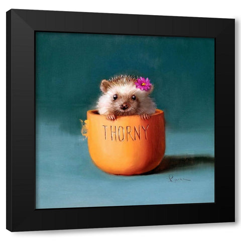 Cactus Flower Black Modern Wood Framed Art Print by Heffernan, Lucia