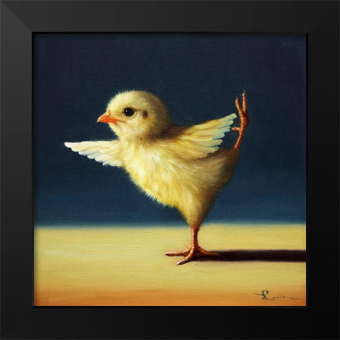 Yoga Chick Dancer Pose Black Modern Wood Framed Art Print by Heffernan, Lucia