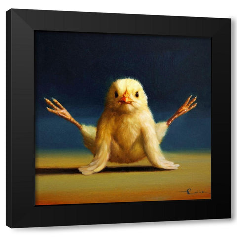 Yoga Chick Firefly Black Modern Wood Framed Art Print with Double Matting by Heffernan, Lucia