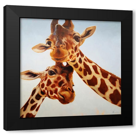 Soulmate II Black Modern Wood Framed Art Print with Double Matting by Heffernan, Lucia
