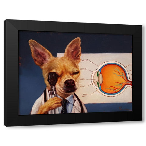 Seeing Eye Dog Black Modern Wood Framed Art Print with Double Matting by Heffernan, Lucia