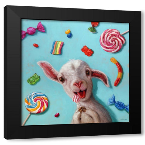 Kid In The Candy Store Black Modern Wood Framed Art Print with Double Matting by Heffernan, Lucia