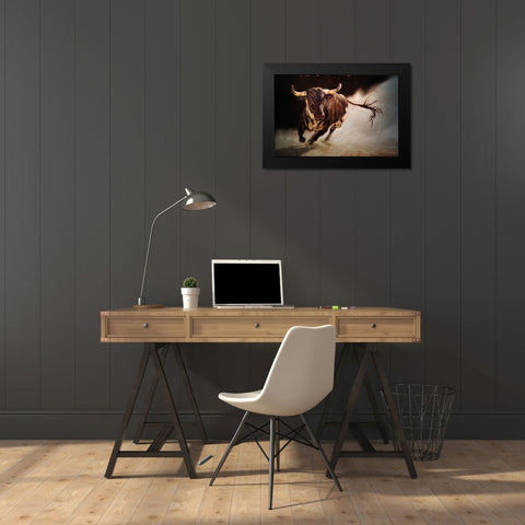El Toro 2 Black Modern Wood Framed Art Print by Heffernan, Lucia