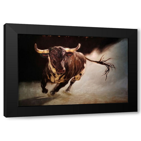El Toro 2 Black Modern Wood Framed Art Print with Double Matting by Heffernan, Lucia