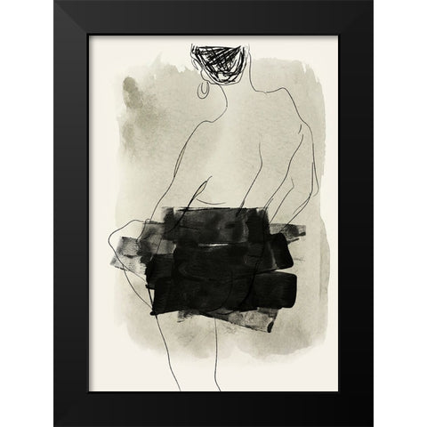 Nude Figurative Black Modern Wood Framed Art Print by Incado