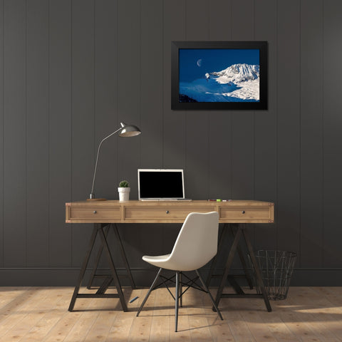 Moon Black Modern Wood Framed Art Print by Kostka, Vladimir
