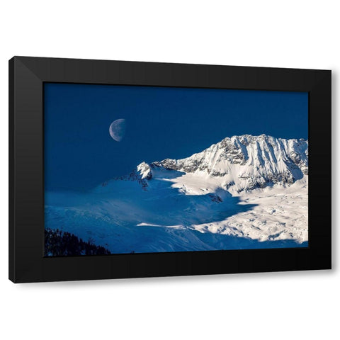 Moon Black Modern Wood Framed Art Print with Double Matting by Kostka, Vladimir