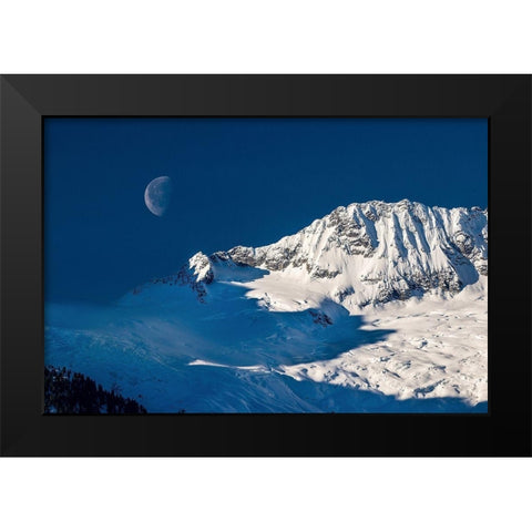 Moon Black Modern Wood Framed Art Print by Kostka, Vladimir
