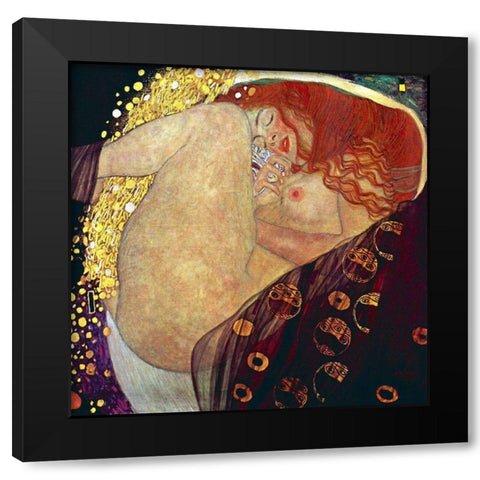 Danae, 1907-1908 Black Modern Wood Framed Art Print with Double Matting by Klimt, Gustav