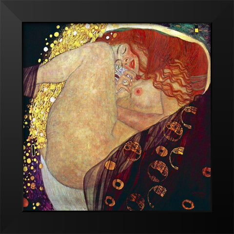 Danae, 1907-1908 Black Modern Wood Framed Art Print by Klimt, Gustav