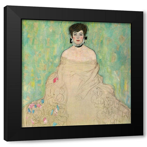Portrait of Amalie Zuckerkandl, 1917-1918 Black Modern Wood Framed Art Print with Double Matting by Klimt, Gustav