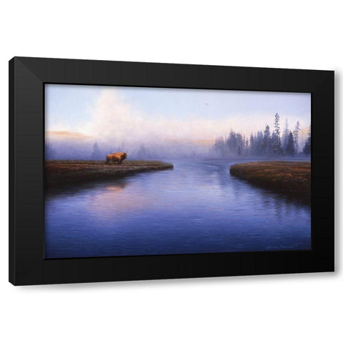 The Mist Black Modern Wood Framed Art Print with Double Matting by Manocchia, Adriano