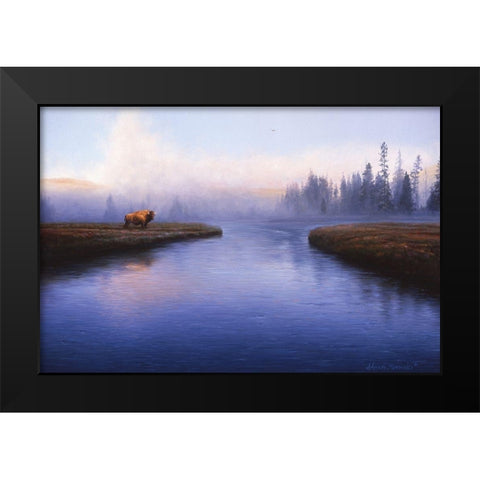 The Mist Black Modern Wood Framed Art Print by Manocchia, Adriano