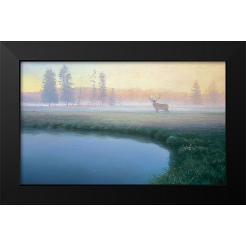 Yellowstone Mist Black Modern Wood Framed Art Print by Manocchia, Adriano