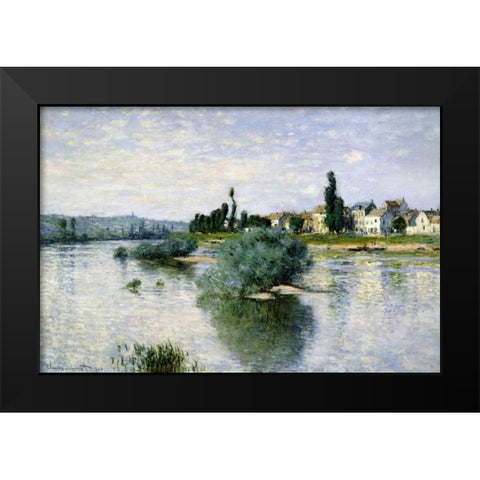 The Seine at Lavacourt Black Modern Wood Framed Art Print by Monet, Claude