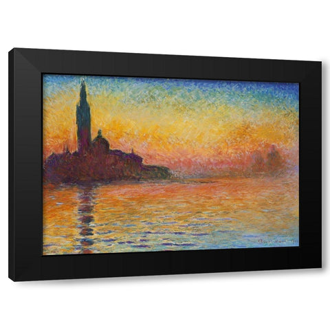 Saint-Georges majeur au cr puscule Black Modern Wood Framed Art Print by Monet, Claude