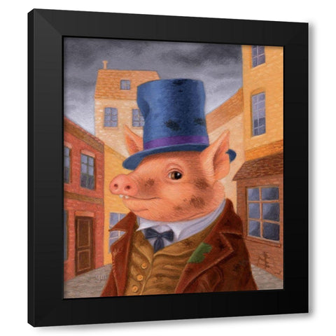 Dawkins Black Modern Wood Framed Art Print with Double Matting by Matarazzo, Gina