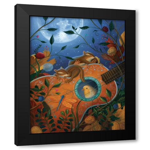 Dandelion Dreams Black Modern Wood Framed Art Print by Matarazzo, Gina