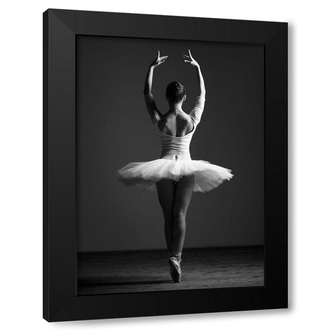 Pirouette Black Modern Wood Framed Art Print with Double Matting by Design Fabrikken