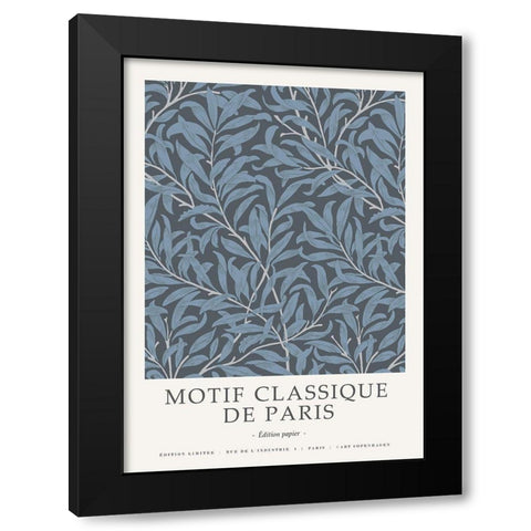 Motif Classique 4 Black Modern Wood Framed Art Print by Design Fabrikken